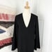 Theory Ulyssa Long Flare Sleeve A-Line Shift Dress V-Neck Black Sz M NWT