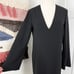 Theory Ulyssa Long Flare Sleeve A-Line Shift Dress V-Neck Black Sz M NWT