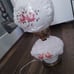 Gone with the Wind Vintage Milk Glass Hurricane Table Lamp Flowers & Lions