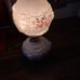 Gone with the Wind Vintage Milk Glass Hurricane Table Lamp Flowers & Lions