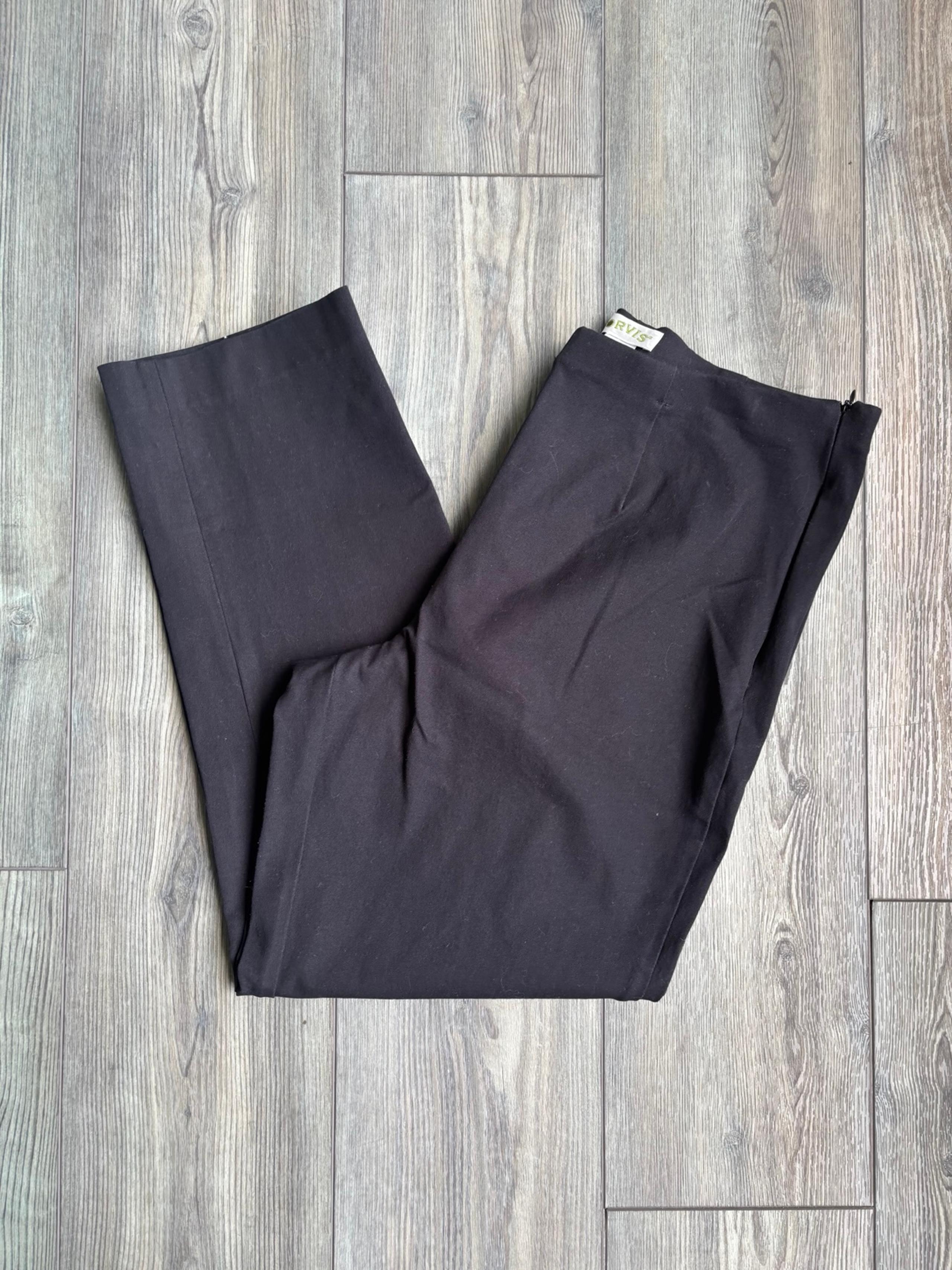 Orvis Women’s Flat Front Black Pants Side Zipper Straight Size 12