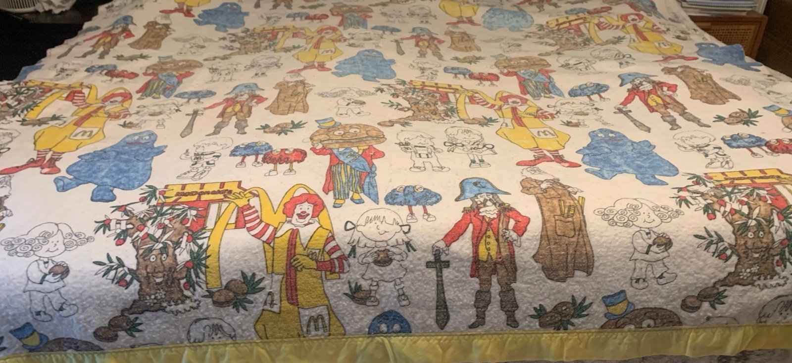 Rare Vintage Ronald McDonalds Acrylic Blanket Satin Trimmed