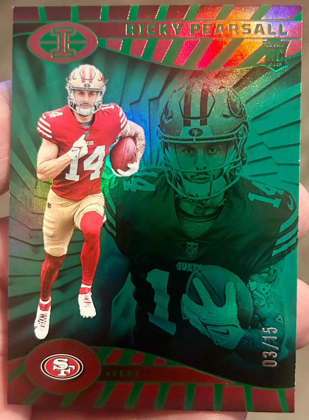 2024 Panini Illusions Ricky Pearsall /15 Green Trophy Rookie #78 SF 49ers