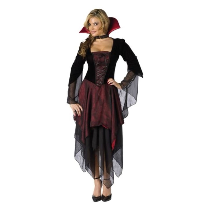 Adult Lady Dracula Womens Vampire costume size M/L 10-14