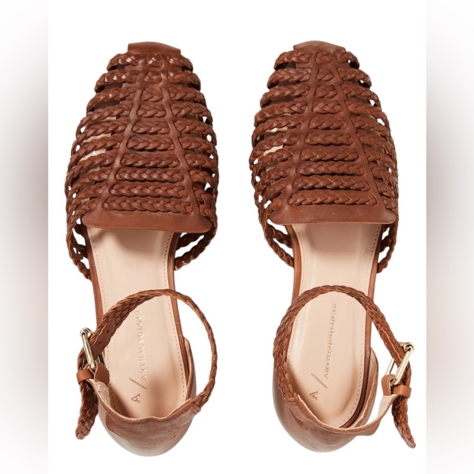 Anthropologie Brown/Tan Braided Sandals(Size 39)