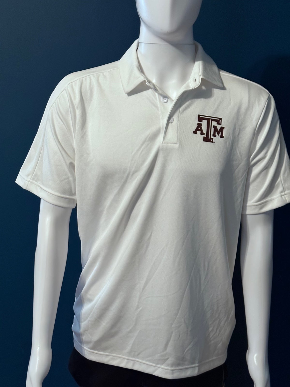 NEW Adidas Texas A&M Aggies Game Mode Golf Polo shirt White MEN’S SIZE: MED