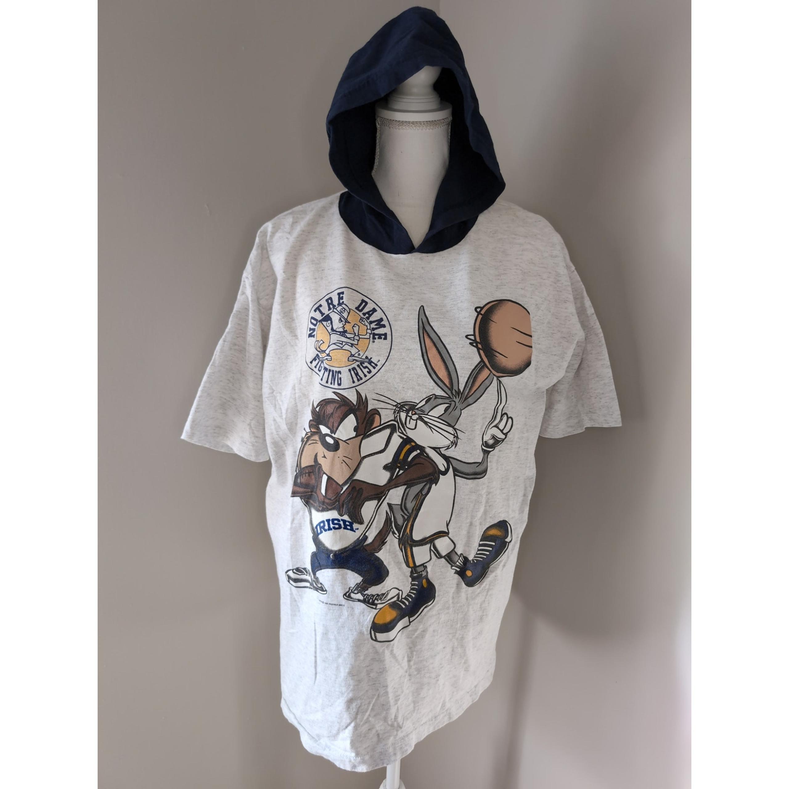 90s Looney Tunes Notre Dame college basketball vintage shirt Sz L