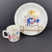 RARE Vintage Stavanger Norway Flint Nursery Rhyme Plate Bowl Cup Set 2 Piece