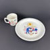 RARE Vintage Stavanger Norway Flint Nursery Rhyme Plate Bowl Cup Set 2 Piece