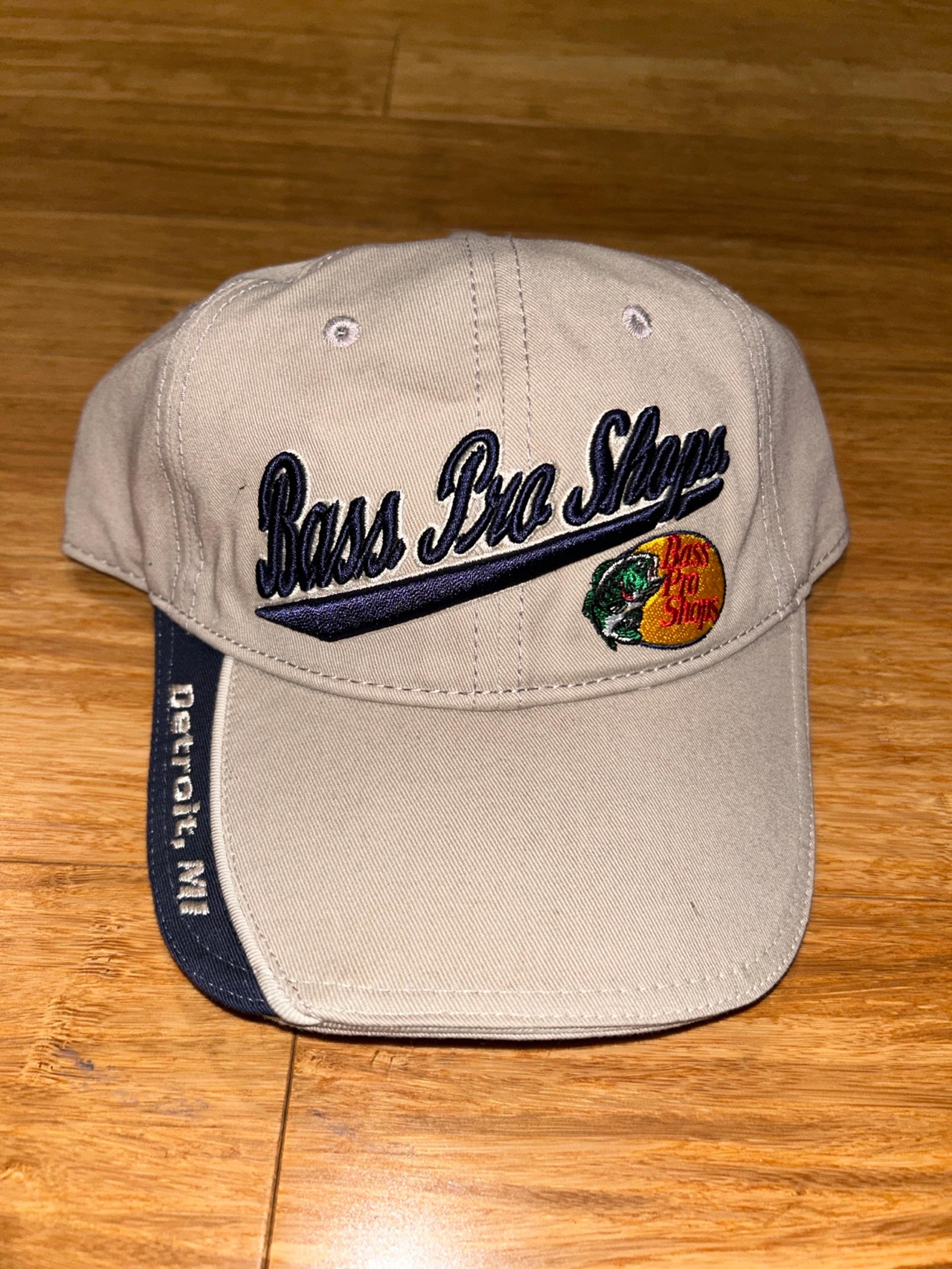 Bass Pro Shops Detroit, MI Tan Embroidered Logo Strapback Hat Cap Adjustable