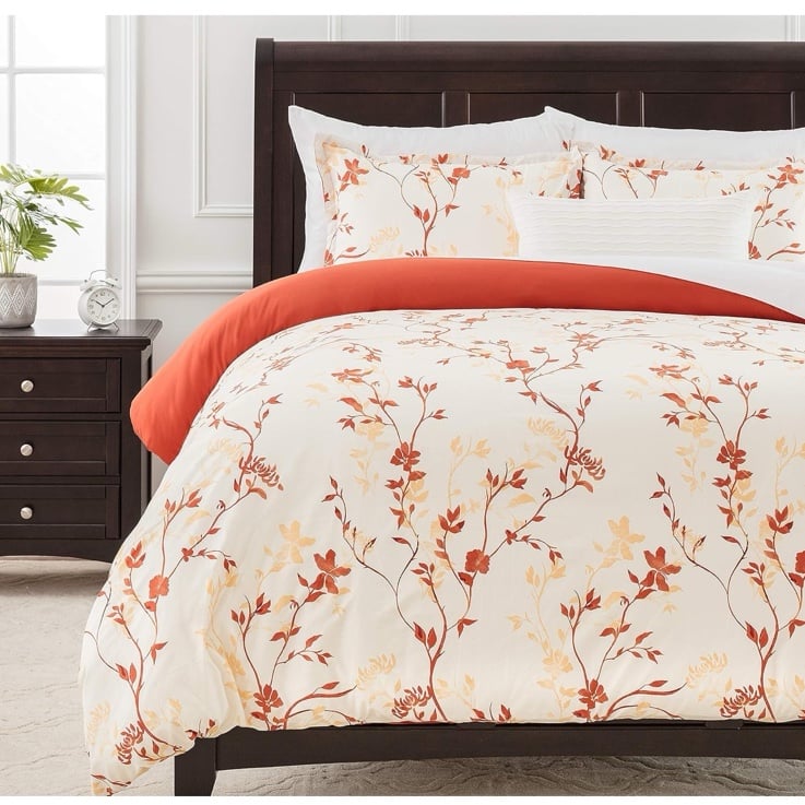 Chanasya Premium Floral Duvet Cover Set - Duvet Cover (104” x 90”) & 2 pillow ca