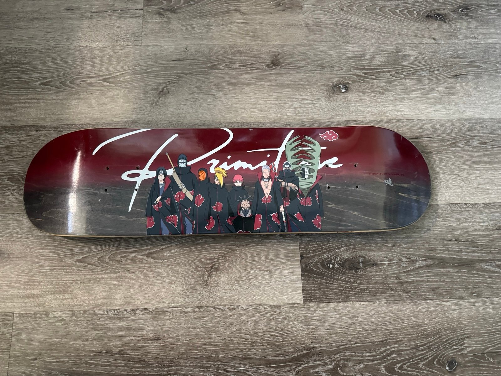 Primitive Akatsuki skateboarded deck rare