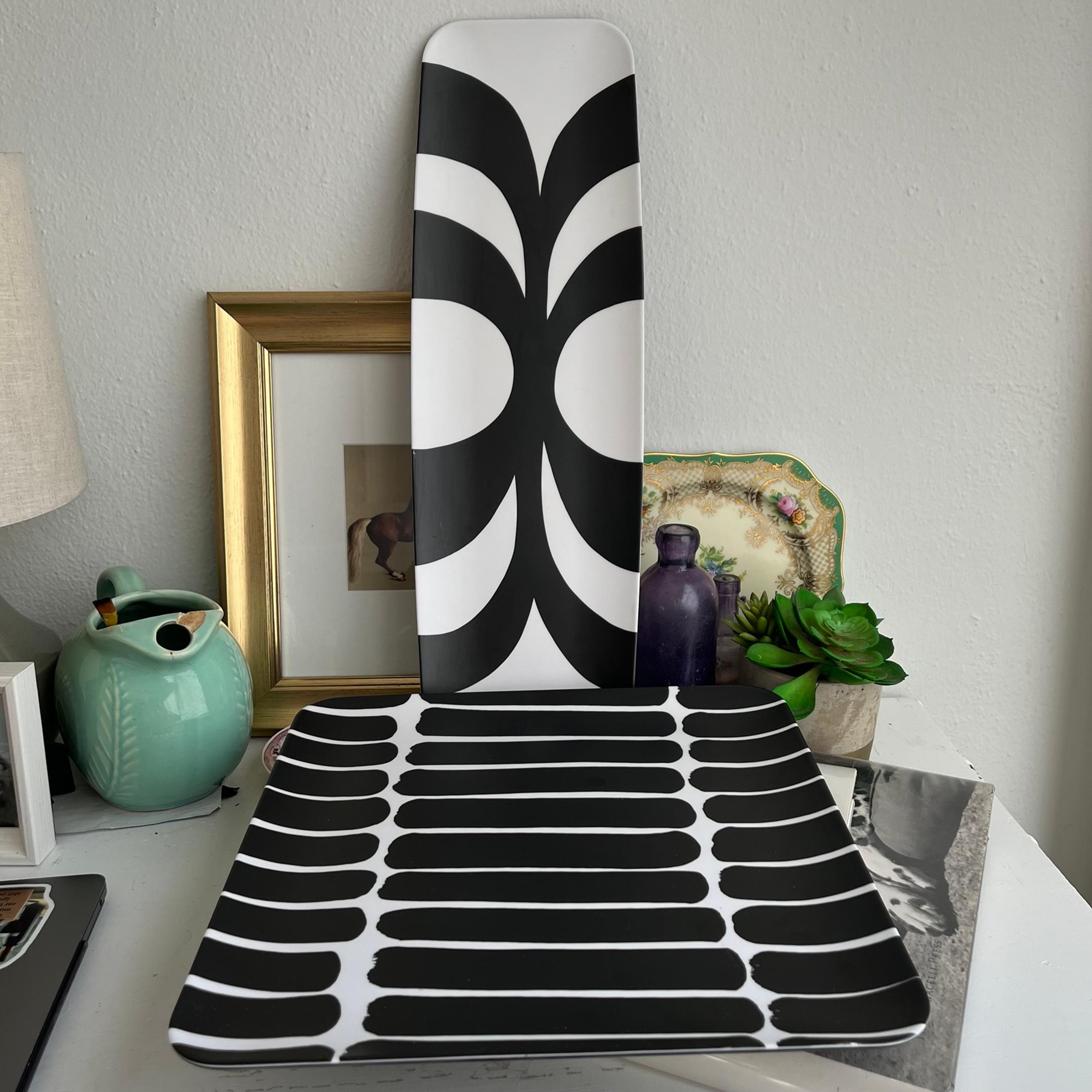 Marimekko for Target 2 Large black and white melamine Serving Trays MCM
