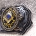 Masonic Free Mason Gold Insert Belt Buckle Silver Engraved Frame Great Shape