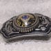 Masonic Free Mason Gold Insert Belt Buckle Silver Engraved Frame Great Shape
