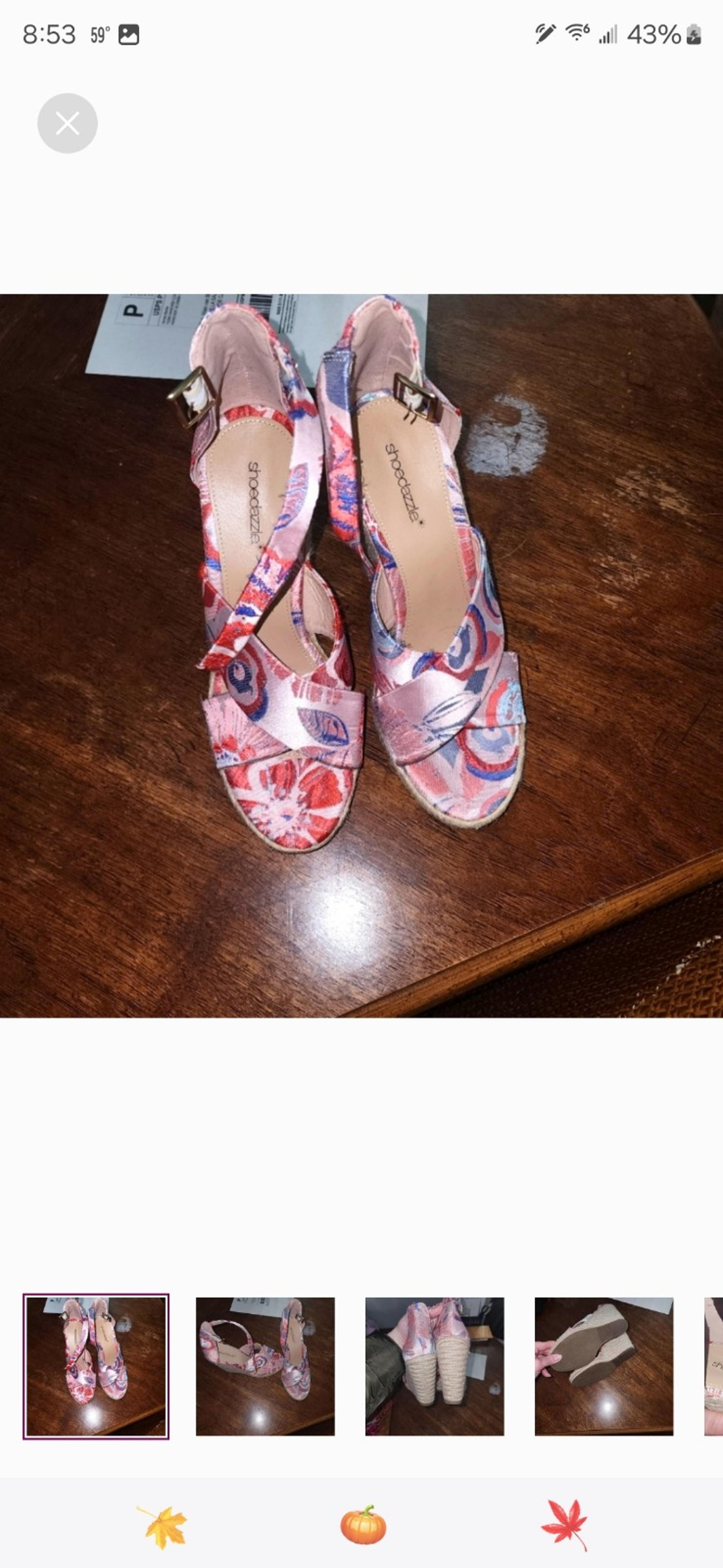 Shoe dazzle 10 floral wedge sandal