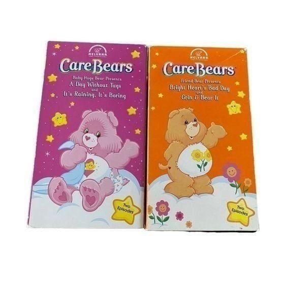 Lot of 2 Care Bears VHS Tapes Vintage Movies Y2K Family Kids Electronics
