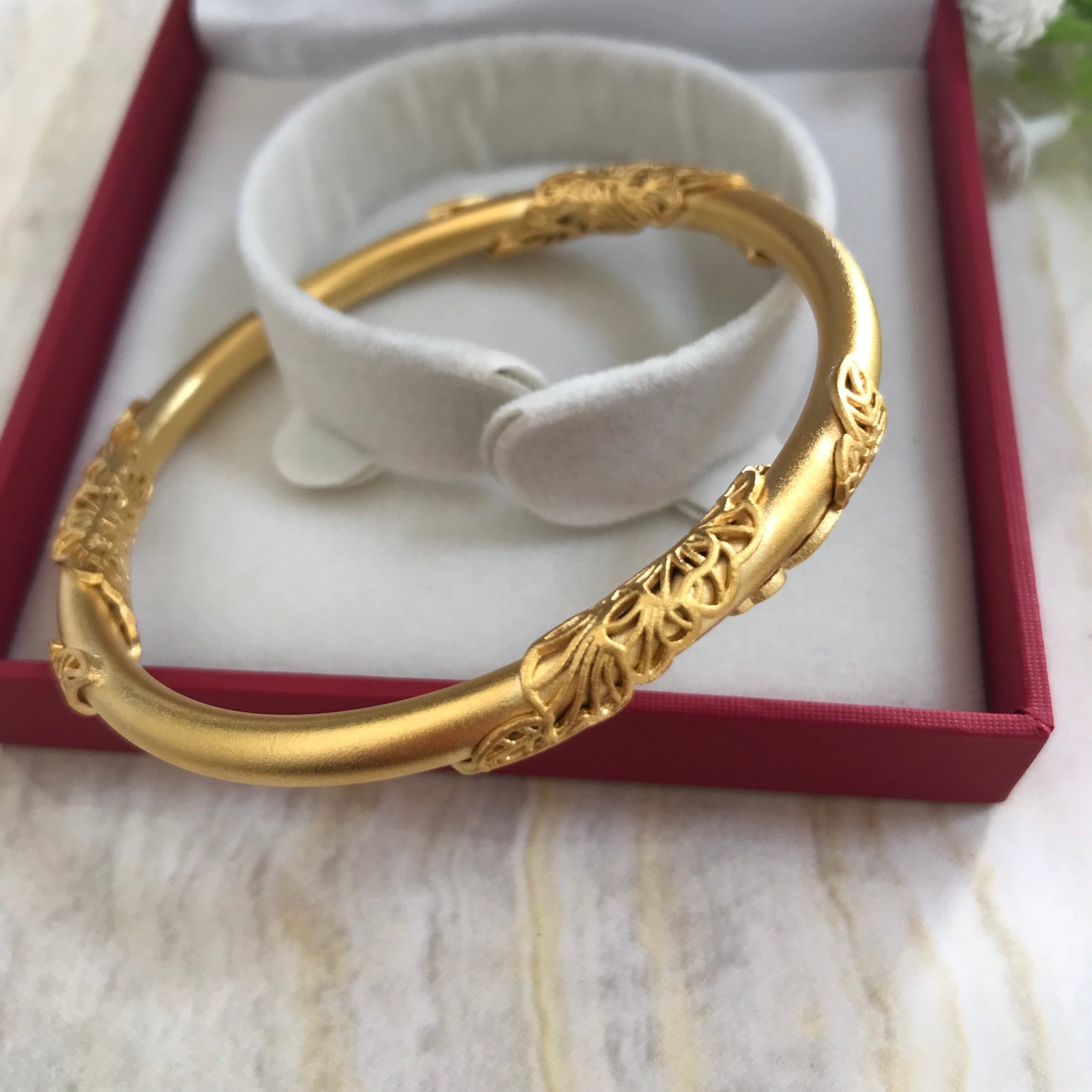 24K Pure Gold Acacia Rattan Bracelet