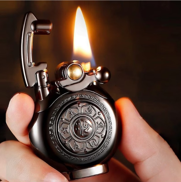 Unique Birthday Gifts for Men-Creative Vintage Antique Lighter with Spin