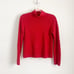 Tahari Red Mock Neck 100% Cashmere Sweater Medium