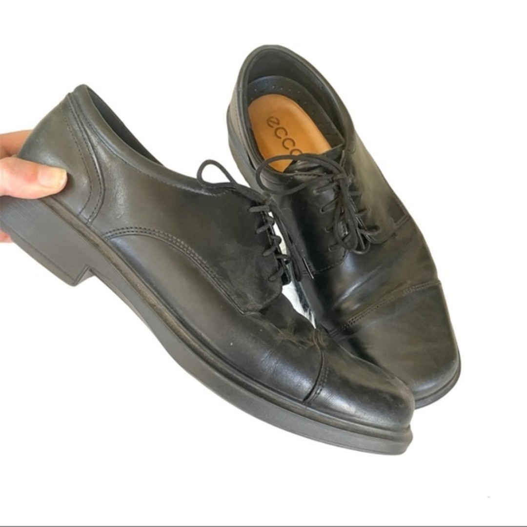 Ecco Classic Dress Shoes Black Size 12.5 Leather Essential Work Office Formal