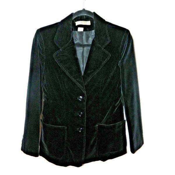 I. Magnin Blazer Women's Size Medium Black Velvet Vintage 1970's