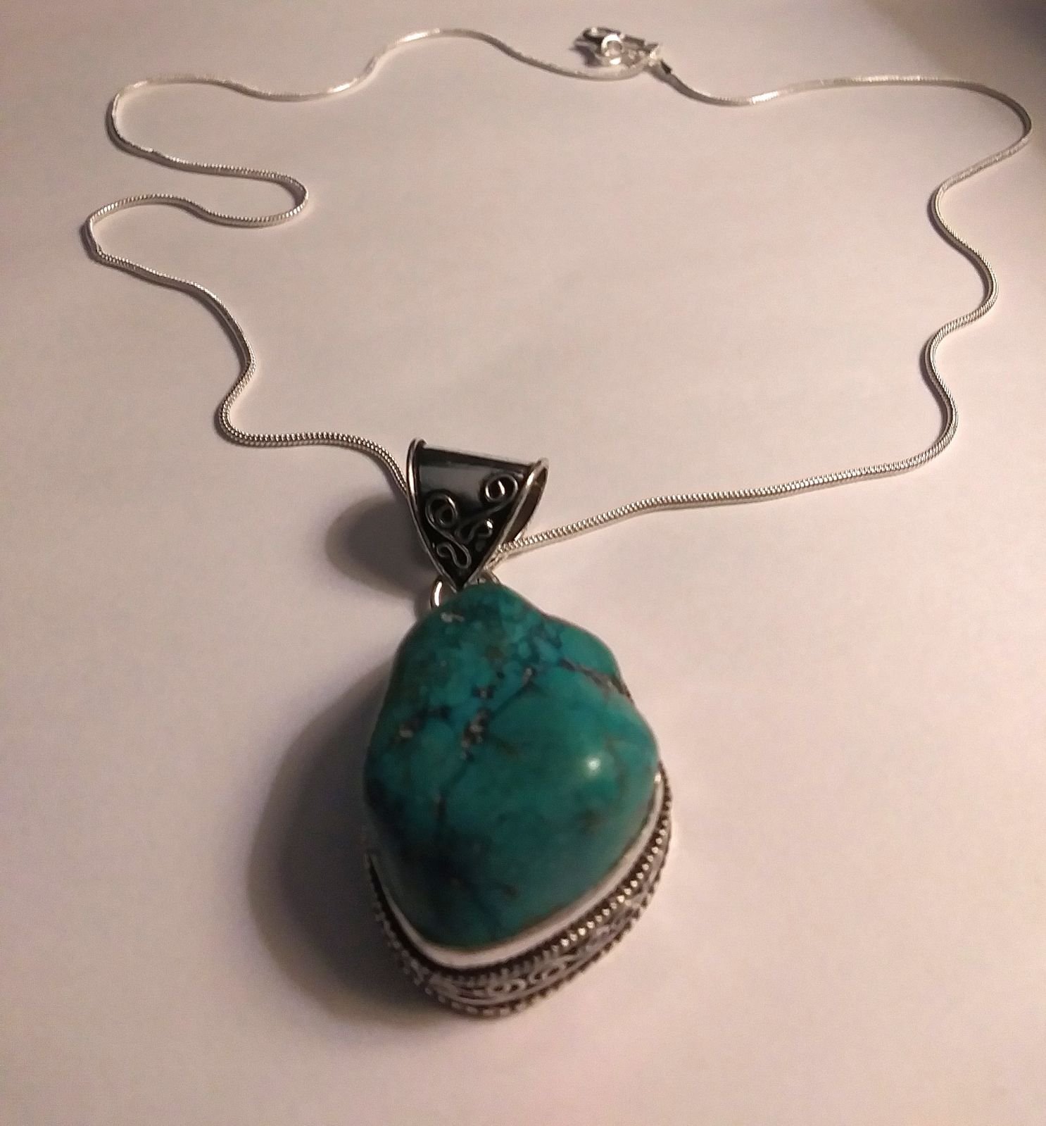 Unique 925 Sterling Turquoise Necklace
