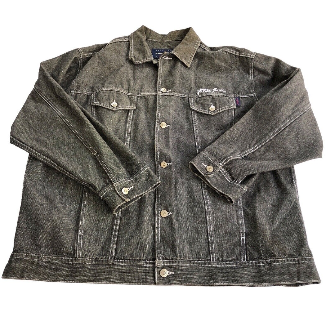 Phat Farm Men's 3XL Brown Denim Jean Jacket EUC