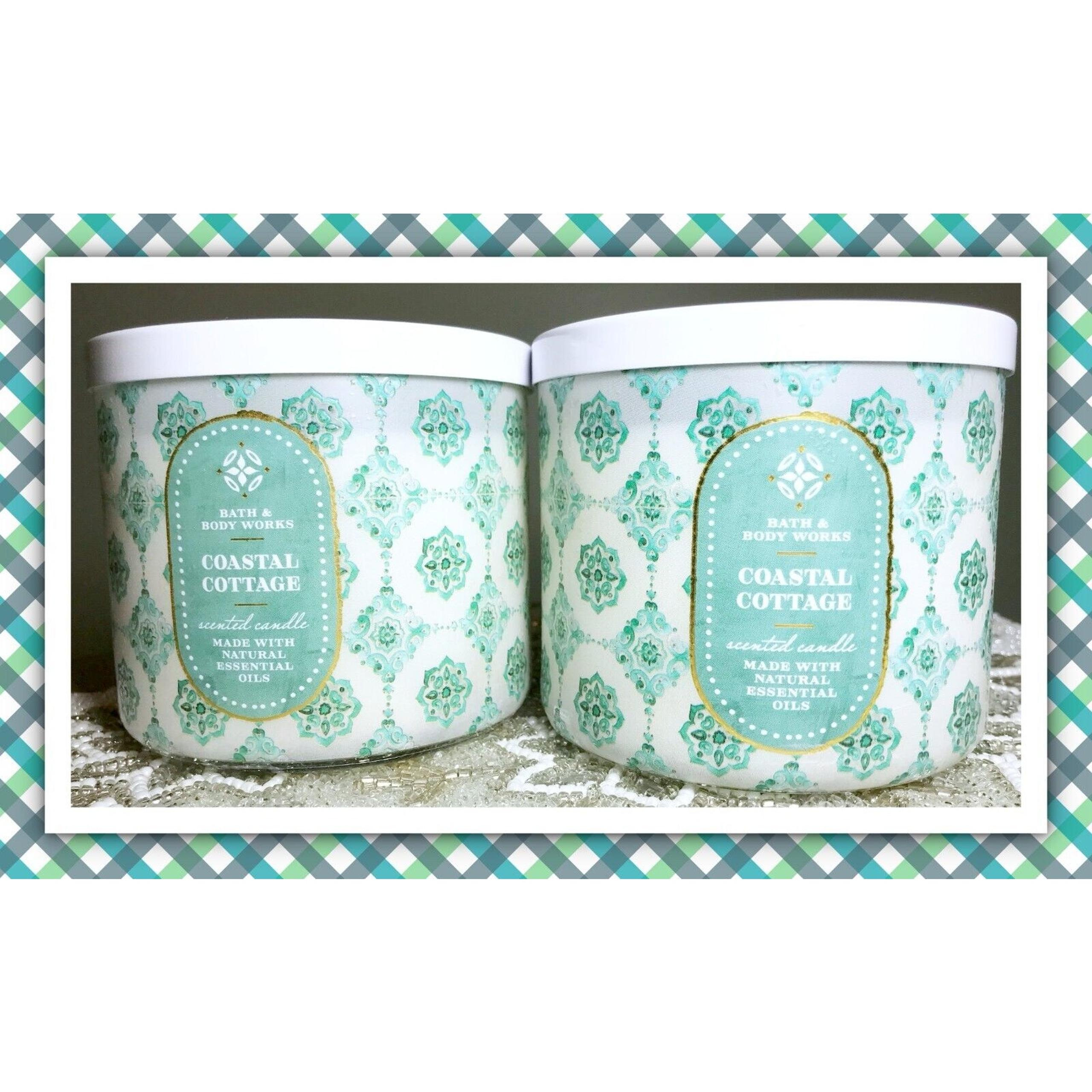 Bath & Body Works Coastal Cottage Large 3-Wick Scented Candle 14.5 oz (x2)