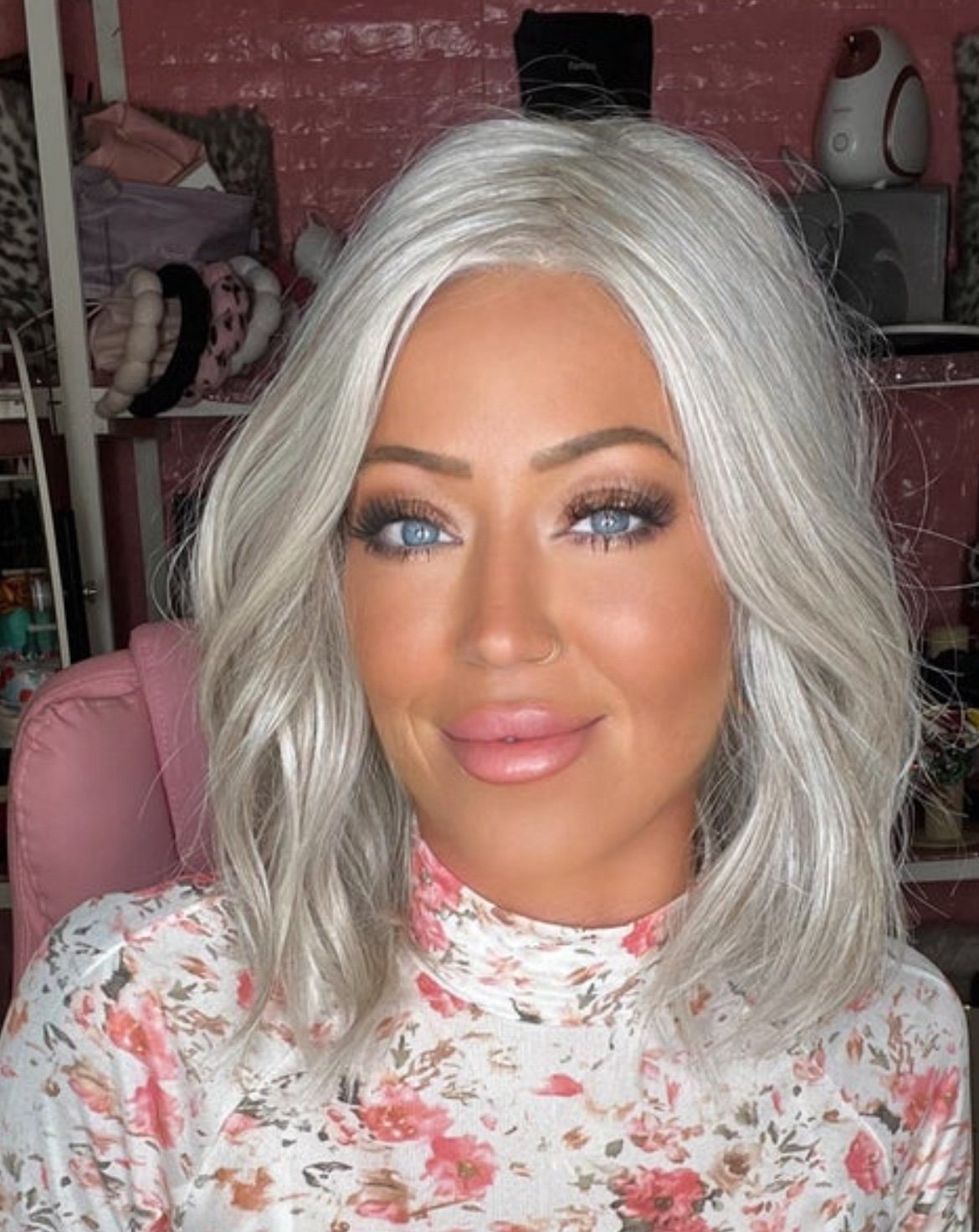 Platinum blonde lace front wig