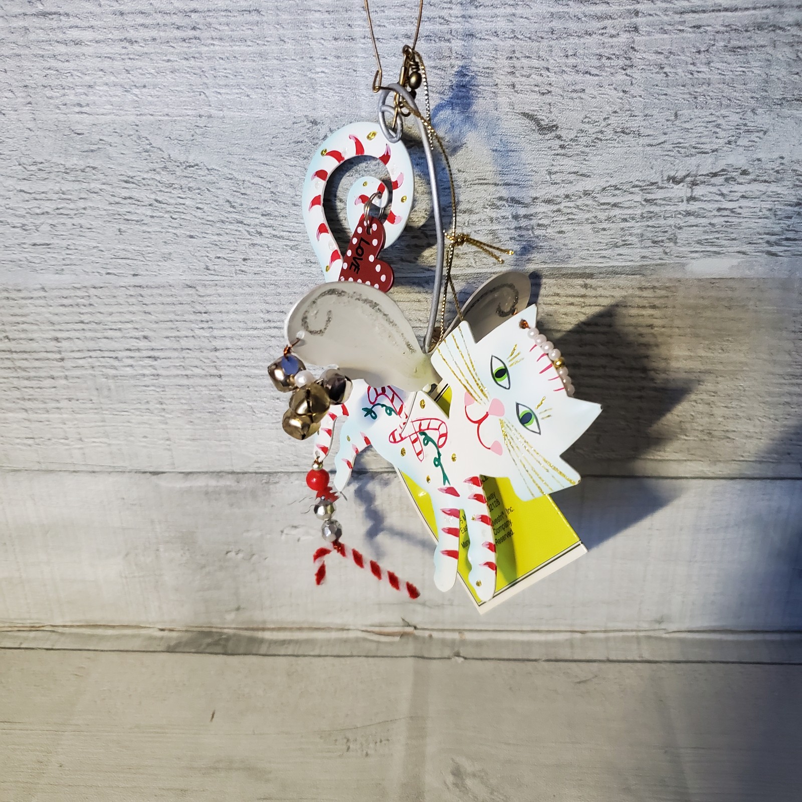 Silvestri Fanciful Flights Peppermint Angel Cat Ornament 5
