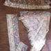 SET OF 4 Vintage Antique Style Tapestry Curtain Valances with Fringe Blue Floral