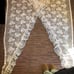 SET OF 4 Vintage Antique Style Tapestry Curtain Valances with Fringe Blue Floral