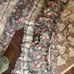 SET OF 4 Vintage Antique Style Tapestry Curtain Valances with Fringe Blue Floral