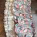 SET OF 4 Vintage Antique Style Tapestry Curtain Valances with Fringe Blue Floral
