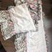 SET OF 4 Vintage Antique Style Tapestry Curtain Valances with Fringe Blue Floral