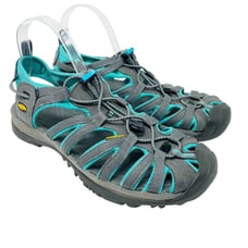 Keen Gray/Teal Whisper Closed Toe Sport Sandal Women's US Size 11 EUC Hiking