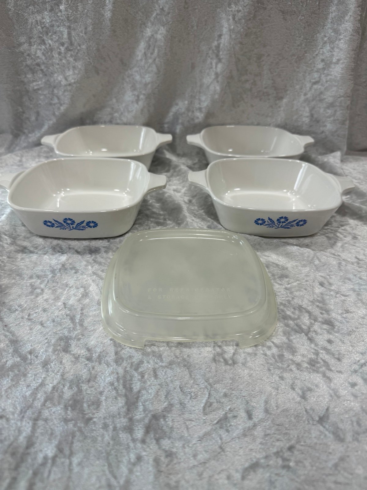 Set of 4 vintage corningware P-41 pans cornflower blue pattern