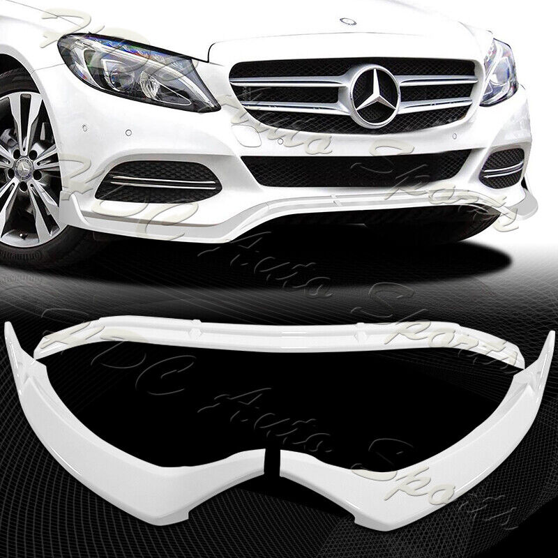 For 2015-2018 Mercedes C-Class W205 Base Painted White Front Bumper Spoiler Lip