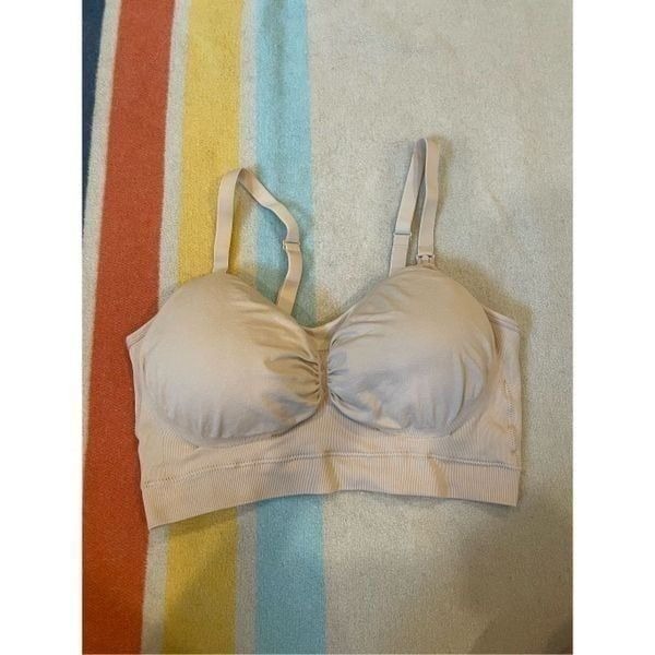 Kindred Bravely Womens Beige Padded Cup Wireless Nursing Maternity Bra Size XL