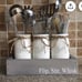 Chalk painted distressed mason jar utensil holders.