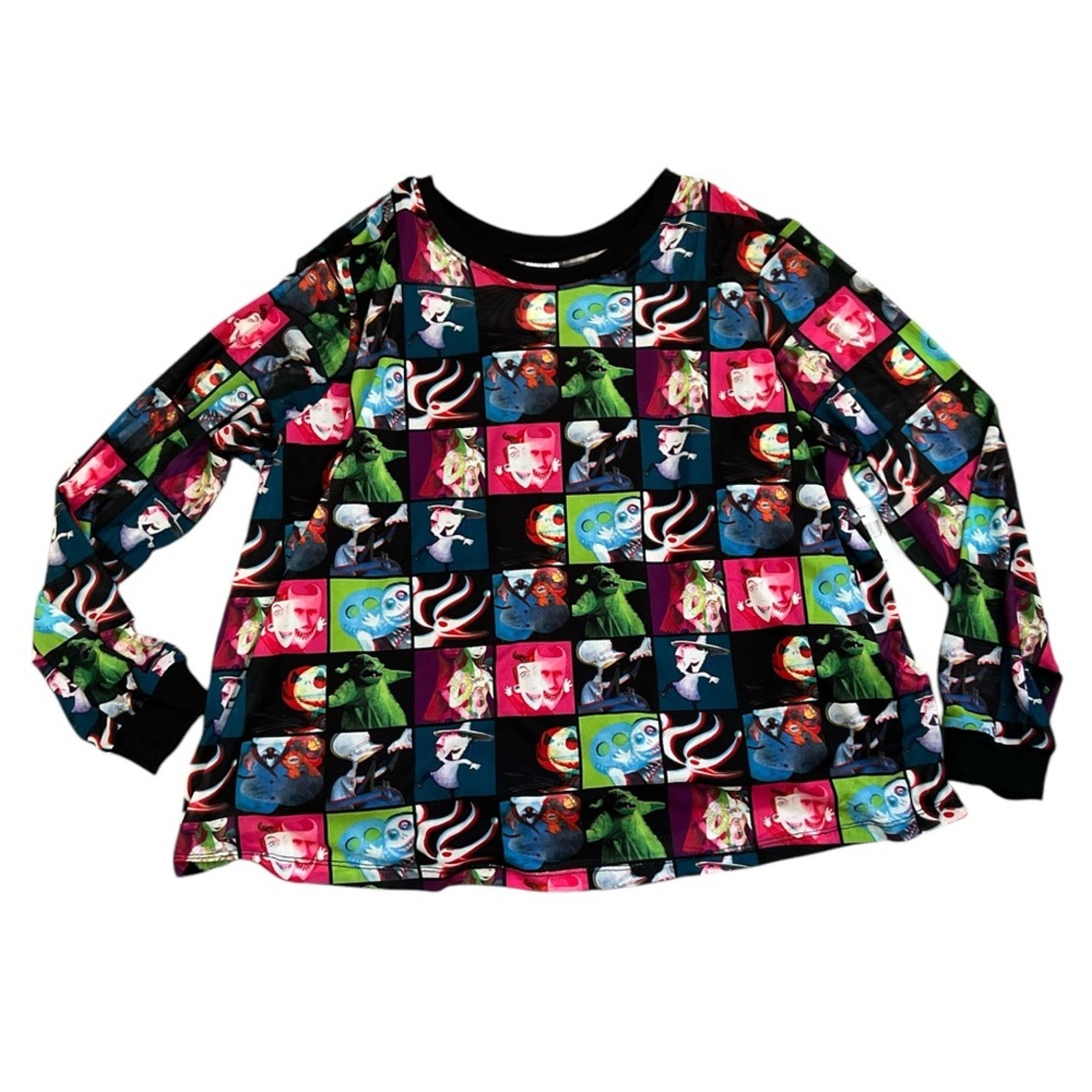 NWT Disney Parks Nightmare Before Christmas Mesh Layered Long Sleeve Tee | 1X