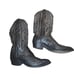 DAN POST Black Teju Lizard Leather Cowboy Boots Men’s 8.5 D Made USA 16830