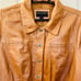 Vintage BERNARDO Women’s Leather Jacket 2X Caramel Brown Snap Curved Hem Y2K 90s