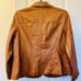 Vintage BERNARDO Women’s Leather Jacket 2X Caramel Brown Snap Curved Hem Y2K 90s