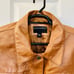 Vintage BERNARDO Women’s Leather Jacket 2X Caramel Brown Snap Curved Hem Y2K 90s
