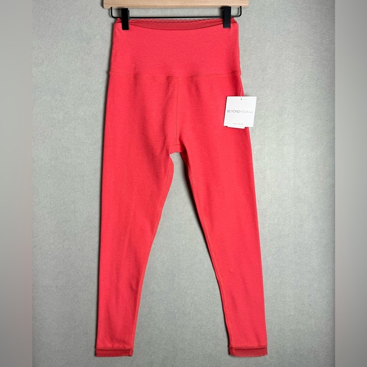 Beyond Yoga Women’s Spacedye Allure Lace-Trim Leggings Red Ash Heather size M