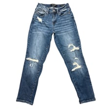 Judy Blue Boyfriend Fit Distressed Mid-Rise Jean Sz: 1/25