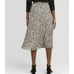 Spotted Pleated Midi Skirt Animal Print