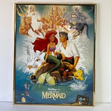 VTG The Little Mermaid Disney Banned Art Framed Original Poster By OSP #81668